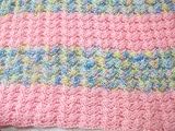 Baby Girl - Infant - Pink and Multi Shaded - Hand Knitted Shawl - Receiving Blanket - Square