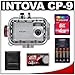 Intova CP-9 Compact Digital Camera with 130' Waterproof Underwater Housing + 4GB Memory Card + Batteries & Charger + Accessory Kit