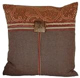 Throw Pillow 18 Inch Square Terracotta Button