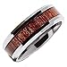 8mm Tungsten Carbide Rosewood Inlay Wedding Ring Comfort Fit