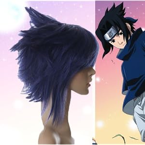 Cosplayland - Naruto Sasuke black & blue Skipy short Cosplay Wig