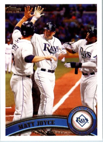 2011 Topps Baseball Card #55 Matt Joyce - Tampa Bay Rays - MLB Trading Card In A Protective Screwdown Case