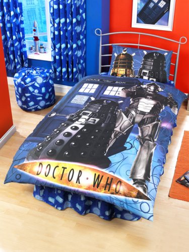 Childrens Toyshop  Toys : Official Doctor Who 'Cyberman' Single Duvet & Pillowcase Set - New 2008 Design