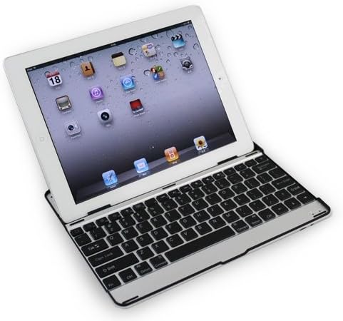 PortaCell® Apple iPad 2 Keyboard - 3 in 1 Ultra-slim USB Rechargeable Wireless Bluetooth V2.0 82-key Keyboard in Silver Exterior and Black Keys + 2 pcs PortaCell Black/White Capacitive Stylus Touch Screen Cellphone Tablet Pen for iPhone 4 4s 3 3Gs iPod Touch iPad 2