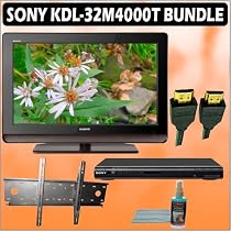 Sony Bravia M-Series KDL-32M4000/T 32-inch 720P LCD HDTV (Brown) + Sony DVD Player w/ Wall Mount Accessory Kit
