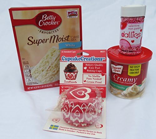 Valentine Cupcake Baking &amp; Decorating Bundle with Vanilla Icing -- 4 items