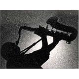 Saxophone Sillouette 6x8 Photo Lasered Black Granite Stone Plaque