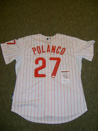 PLACIDO POLANCO AUTOGRAPHED PHILLIES JERSEYS W/PROOF
