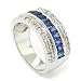 Exquisite Wedding Band w/Blue CZs & White pav&Atilde;&copy;