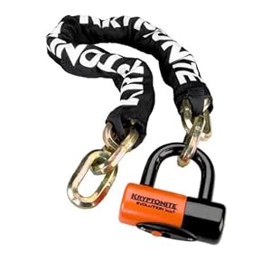 Kryptonite New York 1210 Bicycle Chain Lock and Evolution Series 4 Disc Lock (3-Foot x 3-Inch)