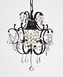 CHANDELIER WROUGHT IRON CRYSTAL CHANDELIERS H14 W11