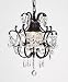 CHANDELIER WROUGHT IRON CRYSTAL CHANDELIERS H14" W11"