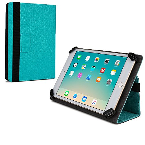 Cooper Cases (TM) Infinite Samsung Galaxy Tab 4 Nook (Barnes & Noble) Tablet Folio Case in Turquoise Green (Universal Fit, Pleather Exterior, Foldout Stand, Elastic Strap Closure)