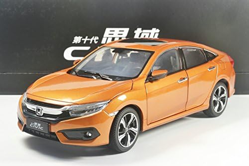 Orange 1:18 Alloy Model Car Honda Civic 10 2016 Sedan FC1 SI Toy Miniatures Collection Gifts Diecast Vehicle