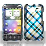 Premium - PDA HTC EVO Shift 4G Blue Plaid Cover - Faceplate - Case - Snap O ....