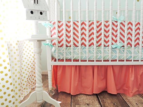 Tushies and Tantrums Boutique Crib Set, Aqua and Coral