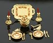 Reutter Porcelain Miniature Roseband Dinner Set