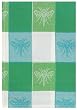 100% Cotton Jacquard Honeybee Check Aqua Blue Dishtowel 18" X 28" Set / 6