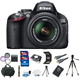 Nikon D5100 16.2MP CMOS Digital SLR Camera with 18-55mm f/3.5-5.6 AF-S DX VR Nikkor Zoom Lens + Original Nikon EN-EL14 Lithium-Ion Battery + 32GB Professional Accessory Kit