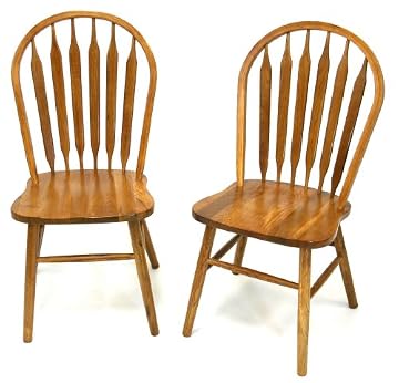 A Pair of Solid Oak Windsor Chairs (Arrow Back) - Fully Assembled A Pair of Solid Oak Windsor Chairs (Arrow Back) - Fully Assembled