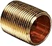 Anderson Metals - 38300-20 Red Brass Pipe Fitting, Close Nipple, 1-1/4