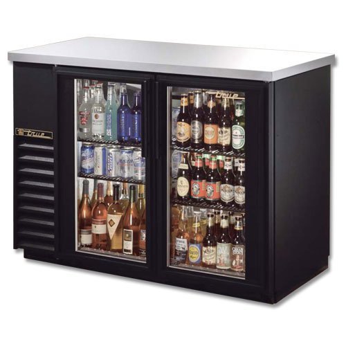 Back Bar Cooler, 2 Glass Door, Holds 61 6-Packs or 2 Kegs, Black Back Bar Cooler, 2 Glass Door, Holds 61 6-Packs or 2 Kegs, Black