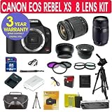 Canon Rebel XS 10.1 MP Digital SLR Camera with Tamron 28-80mm Zoom Lens + Tamron 75-300mm Zoom Lens +.40x Superwide Angle Fisheye Lens + 2x Telephoto Lens + +1,+2,+4,+10 Close Up Macro Kit + UV Filter + PL Filter + FLD Filter + 8 GIG Memory Card + 50 Tripod + Holster Case + Extra Battery+ 6 Piece Starter Kit +3 Year Celltime Warranty Repair Package
