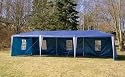 3x9 m Pavillon, PE-Plane, Partyzelt blau+Seitenteile