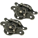 uxcell&reg; Cabinet Furniture Hardware Bronze Tone Antique Style Latch Pack of 2