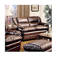 Harper Loveseat in Rich Brown Leather by Coaster Furniture