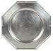 Caspari 13-inch Octagonal Lacquer Charger with Bamboo Edge, Silver
