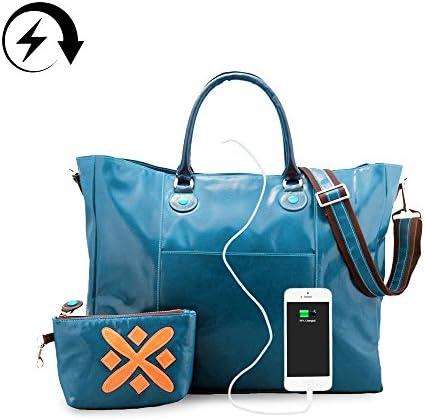 Urban Junket t.o.t.e. Laptop Tote 15" Lagoon with Joey Portable Charger