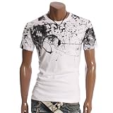 Doublju Mens Scribble Crew neck T-shirts Tee(CF12)