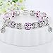 Dazzle Flash Purple Murano Glass Bead Silver Plated Charm Bracelet-BCP051