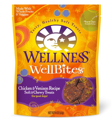 Wellness WellBites Dogs Treats, Chicken and Venison, 8-Ounce Pouch
