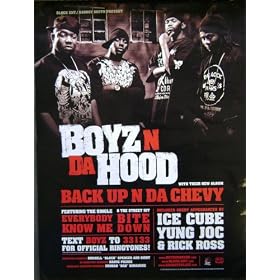 Boyz N Da Hood (Back Up N Da Chevy, Outside, Original, Double-Sided) Framed Music Poster Print - 18" X 24"