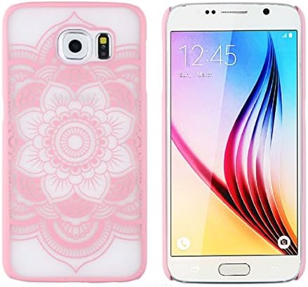 welcomeuni Carved Damask Vintage Mandala Flower Case Cover For Samsung Galaxy S6 (Pink)