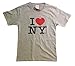 I Love NY New York Short Sleeve Screen Print Heart T-Shirt Gray Medium