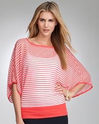 Batwing Sheer Stripe Top