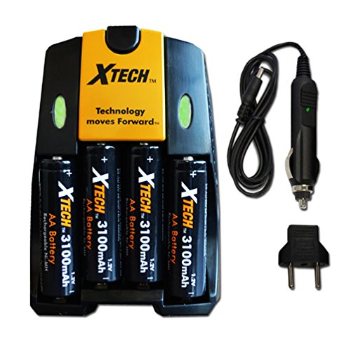 Xtech 4 AA NiMH High Capacity Rechargeable Batteries 3100mAh plus High Speed AC/DC Charger Kit for Fuji FinePix S9400W S9200 S8600 S8500 S8400W S8300 S8200 S6900 AX660 AX650 AXS2950 S2950 S6800 S6700 S4800 S4700 S4600 S4500 S4400 S4300 Digital Cameras. Xtech 4 AA NiMH High Capacity Rechargeable Batteries 3100mAh plus High Speed AC/DC Charger Kit for Fuji FinePix S9400W S9200 S8600 S8500 S8400W S8300 S8200 S6900 AX660 AX650 AXS2950 S2950 S6800 S6700 S4800 S4700 S4600 S4500 S4400 S4300 Digital Cameras.