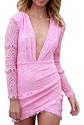 Sexy V-neck Polyester/Spandex Lace Evening Dress/Party Dress/Mini Dress 