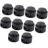 Plastic Spring Stop Double Holes Lanyard Cord Locks End 10PCS