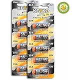 A23 Alkaline 12V Battery 23A . 10-Pcs Pack Genuine KEYKO &reg; JAPAN High Tech™ for Remote controls , alarm , keyless entry , electronics and so more