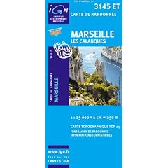 Top25 3145ET ~ Marseille, Les Calanques carte de randonn�e avec une r�gle gradu�e gratuite