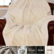 MINK FAUX FUR THERMAL THROW BLANKET-WHITE