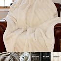 MINK FAUX FUR THERMAL THROW BLANKET-WHITE