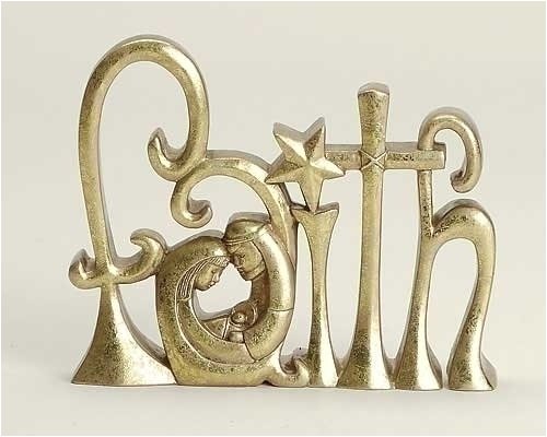 Pack of 4 The Gift Faith with Holy Family Christmas Figures Pack of 4 The Gift Faith with Holy Family Christmas Figures