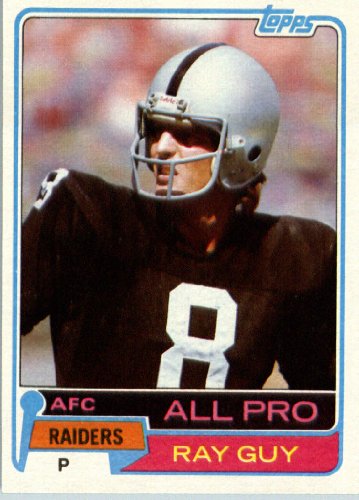1981 Topps # 510 Ray Guy AP Oakland Raiders Football Card - In Protective Screwdown Display Case!