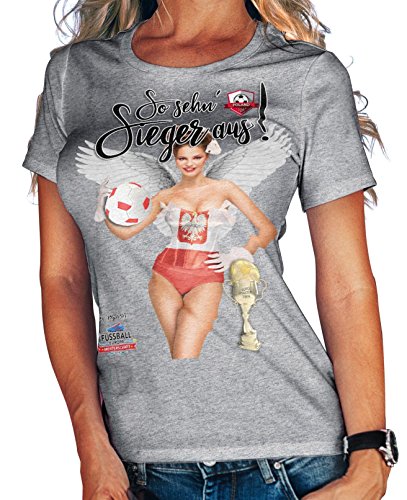 Stylotex Damen / Girlie T-Shirt So sehn Sieger aus Girl Polen Polska, Farbe:heather;Größe:S