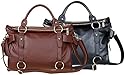 Fashionable Designer Inspired Double Bow Knot Soft Pebbled Leatherette Satchel Tote Hobo Handbag Purse w/Shoulder Strap